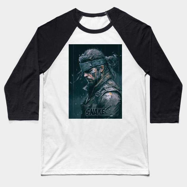 Snake Portrait Baseball T-Shirt by Durro